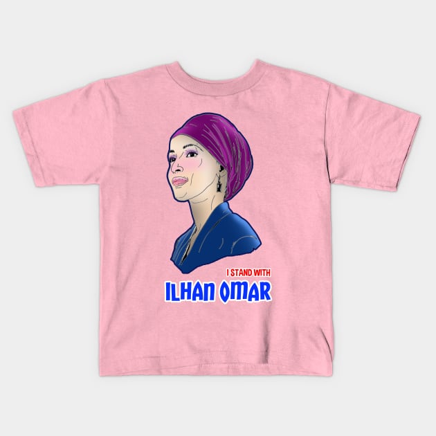 I Stand With Ilhan Omar Kids T-Shirt by iQdesign